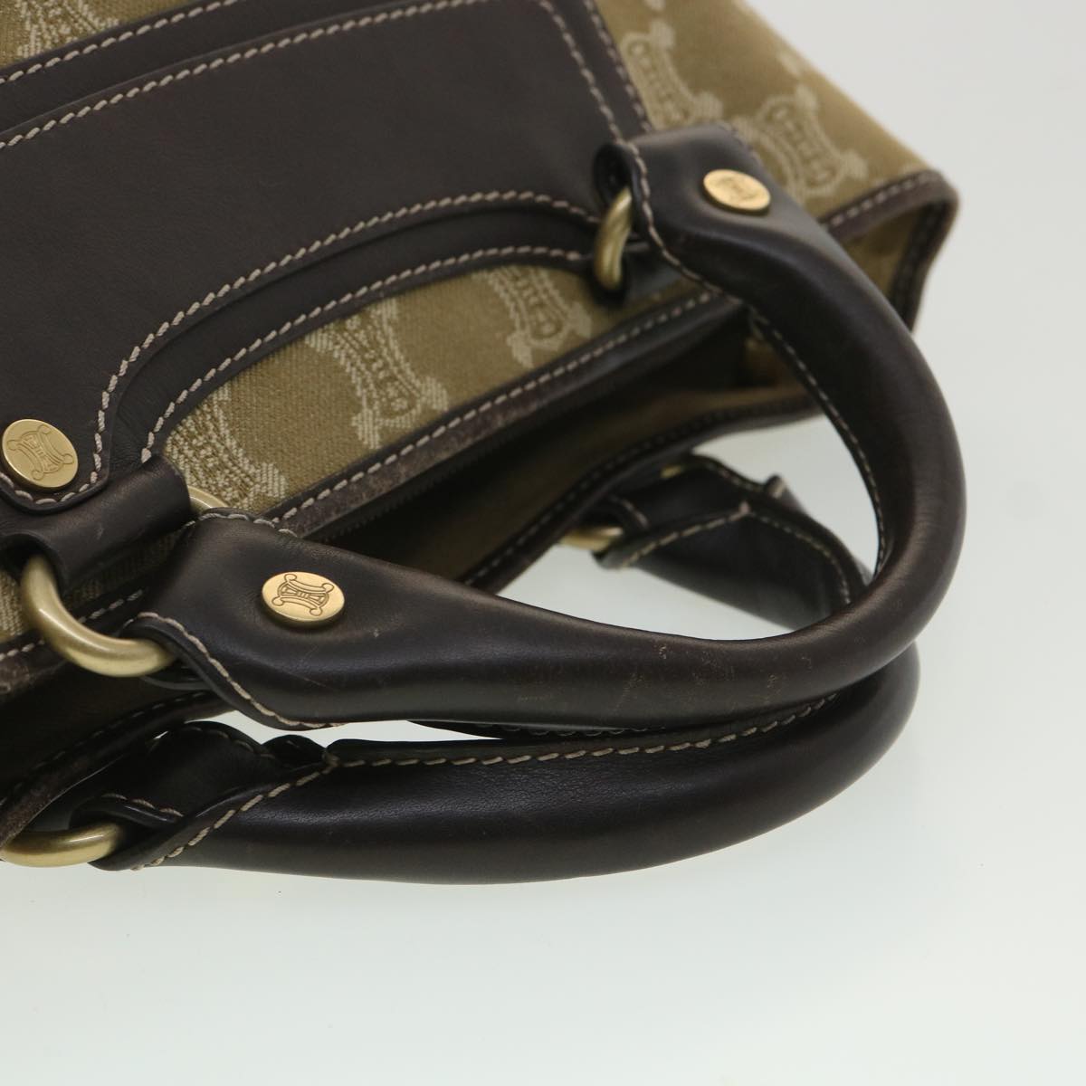 Celine Paris Macadam Canvas Hand Bag Brown  ti813