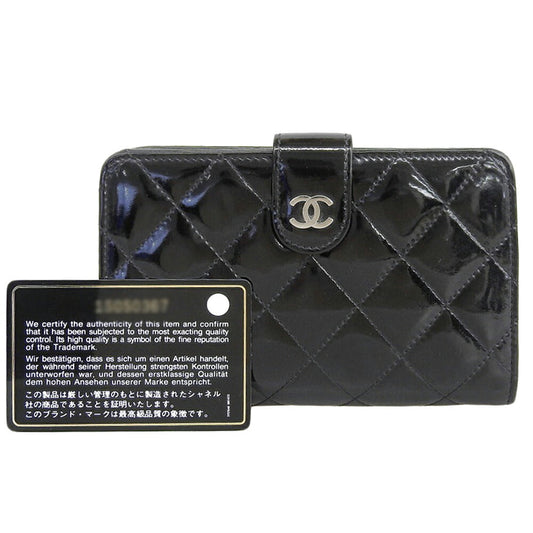 Chanel Black Enamel Wallet A48667