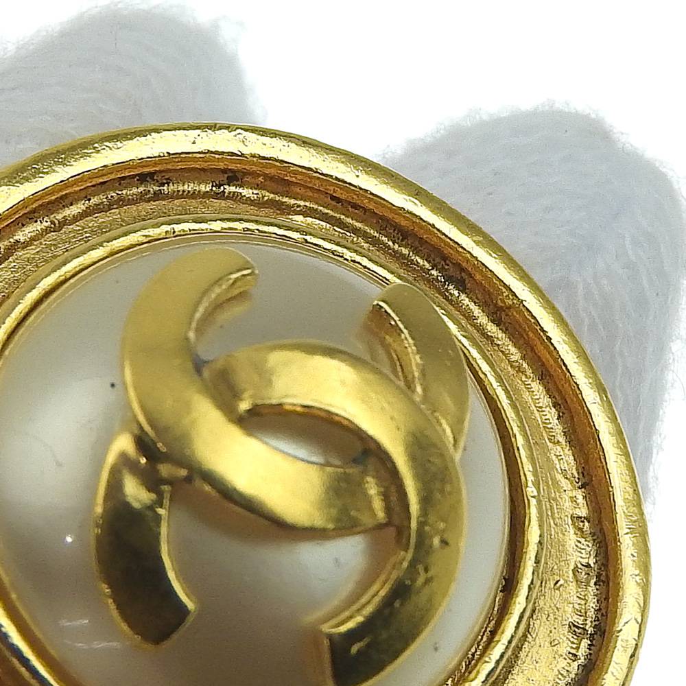 Chanel Coco Mark Earrings Imitation Pearl Vintage