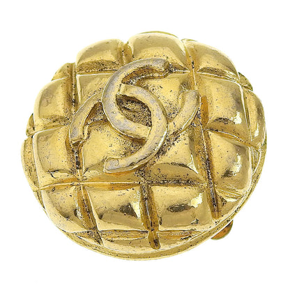Chanel Coco Mark Logo Matelasse Vintage Earrings
