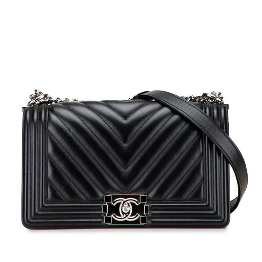 Chanel Boy Chanel Chevron V Stitch Lambskin Shoulder Bag