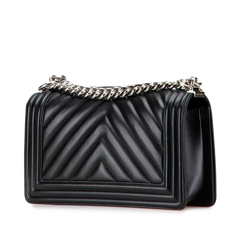 Chanel Boy Chanel Chevron V Stitch Lambskin Shoulder Bag