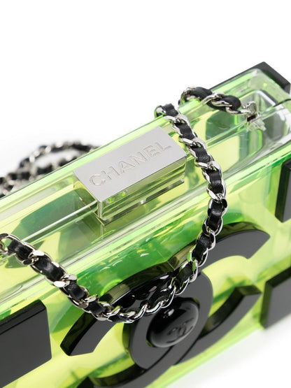 Translucent Yellow Lucite Lego Clutch