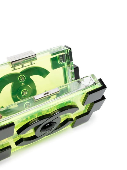 Translucent Yellow Lucite Lego Clutch