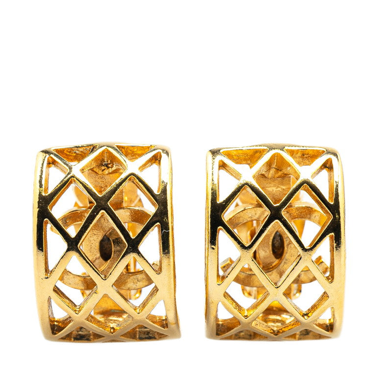 Chanel Gold Plated Coco Mark Vintage Earrings