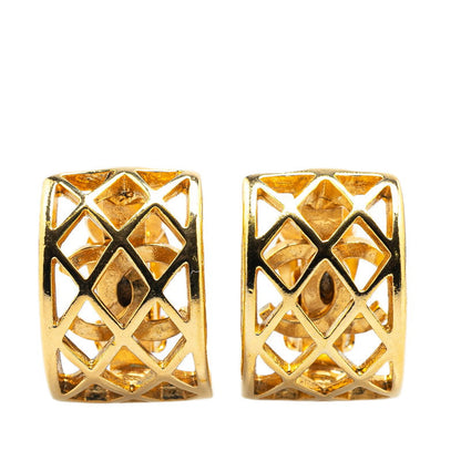 Chanel Gold Plated Coco Mark Vintage Earrings