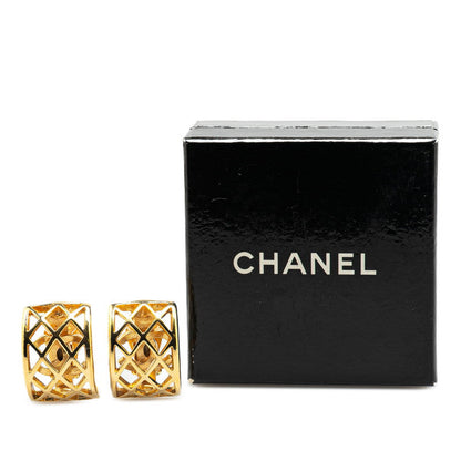Chanel Gold Plated Coco Mark Vintage Earrings
