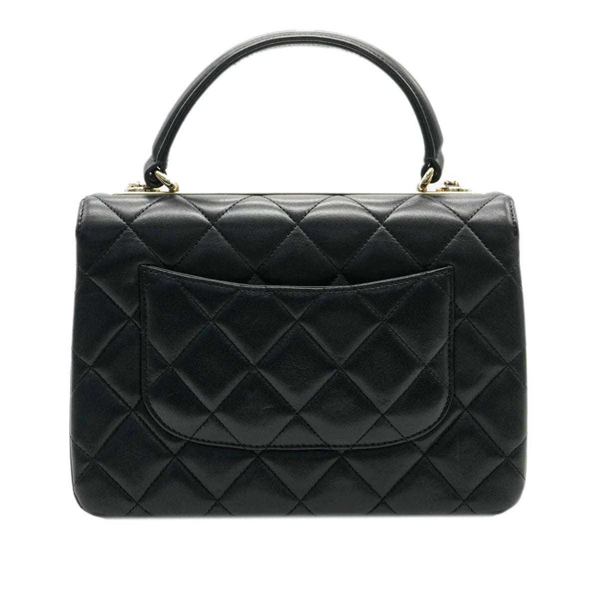 Chanel Black Quilted Lambskin Small Trendy CC Dual Handle New Bag