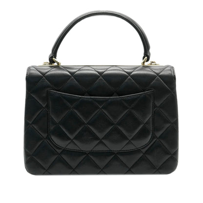 Chanel Black Quilted Lambskin Small Trendy CC Dual Handle New Bag