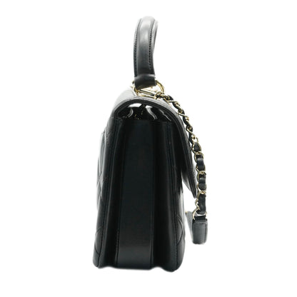 Chanel Black Quilted Lambskin Small Trendy CC Dual Handle New Bag