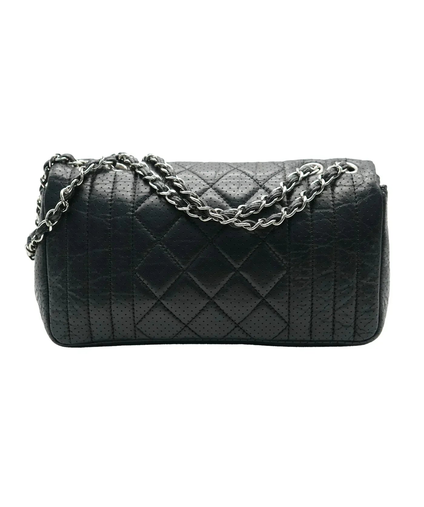 Chanel Black Perforated Calfskin Medium 's New Bag