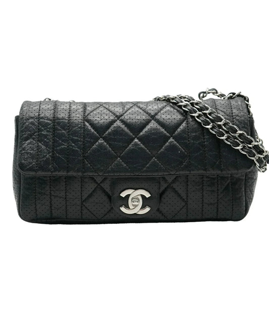 Chanel Black Perforated Calfskin Medium 's New Bag