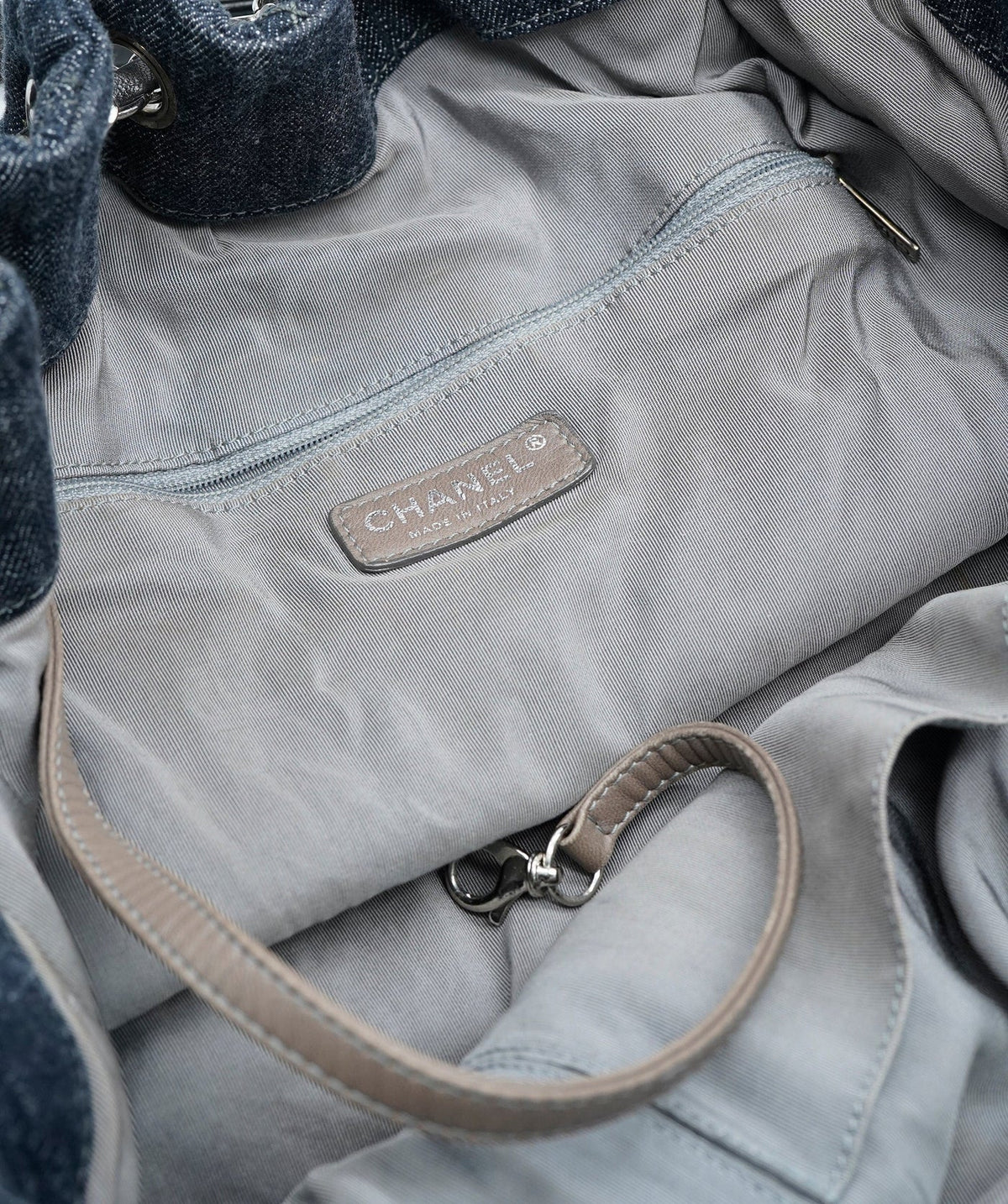 Navy Quilted Denim Coco Cabas Tote
