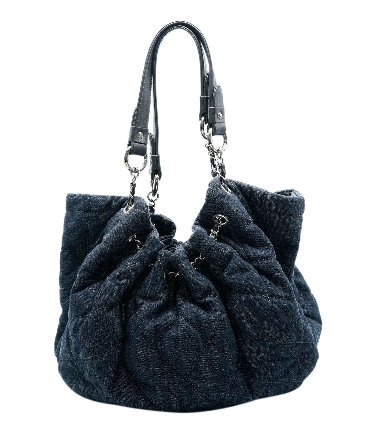 Navy Quilted Denim Coco Cabas Tote