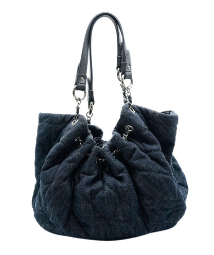 Navy Quilted Denim Coco Cabas Tote