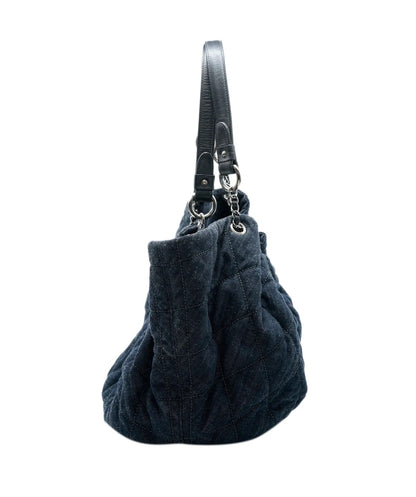 Navy Quilted Denim Coco Cabas Tote