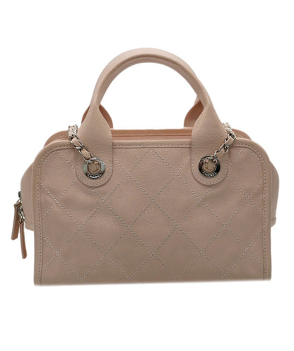 Pink Quilted Caviar Small Deauville Bowling Bag