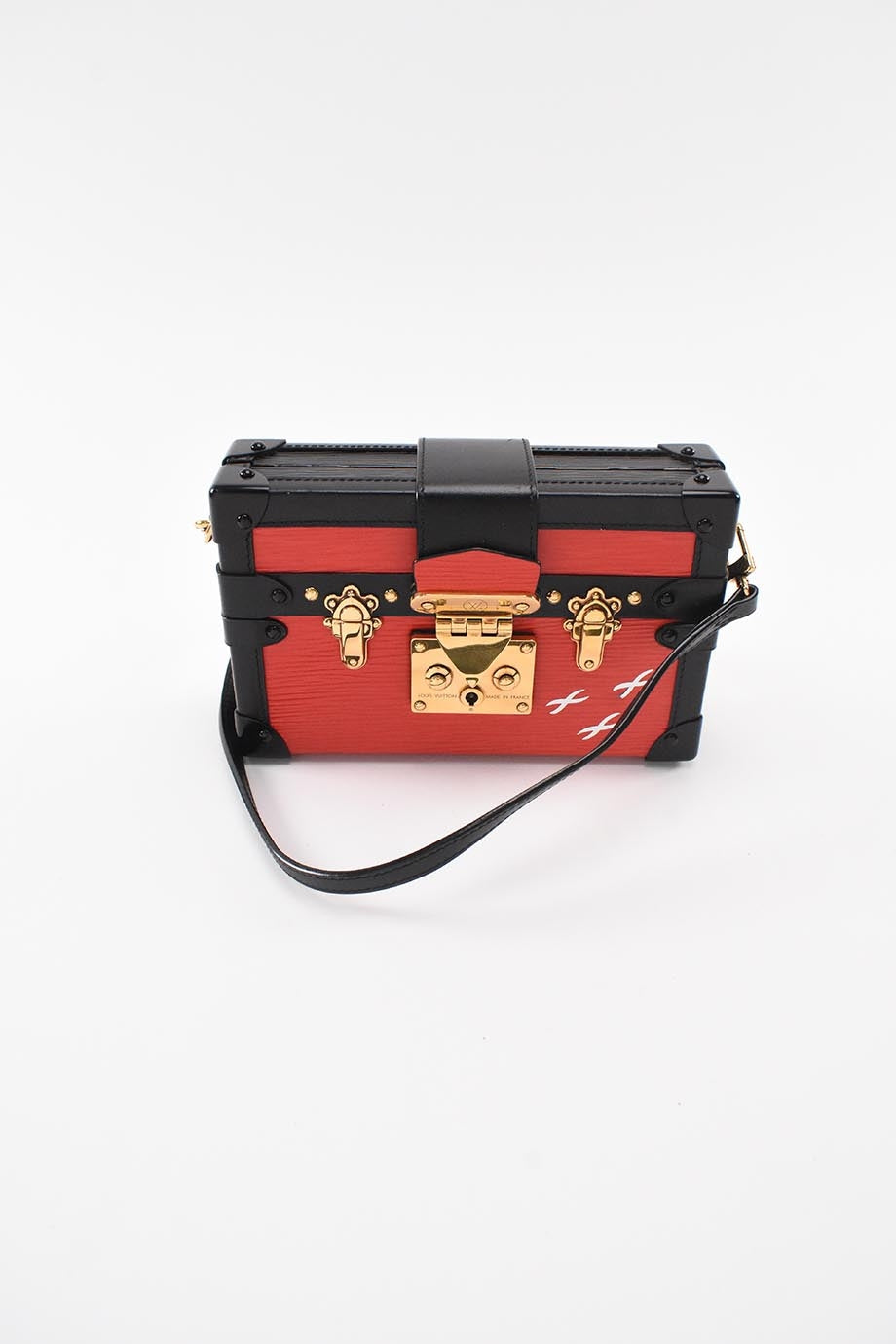 LOUIS VUITTON Red Epi Petite Malle Shoulder Bag