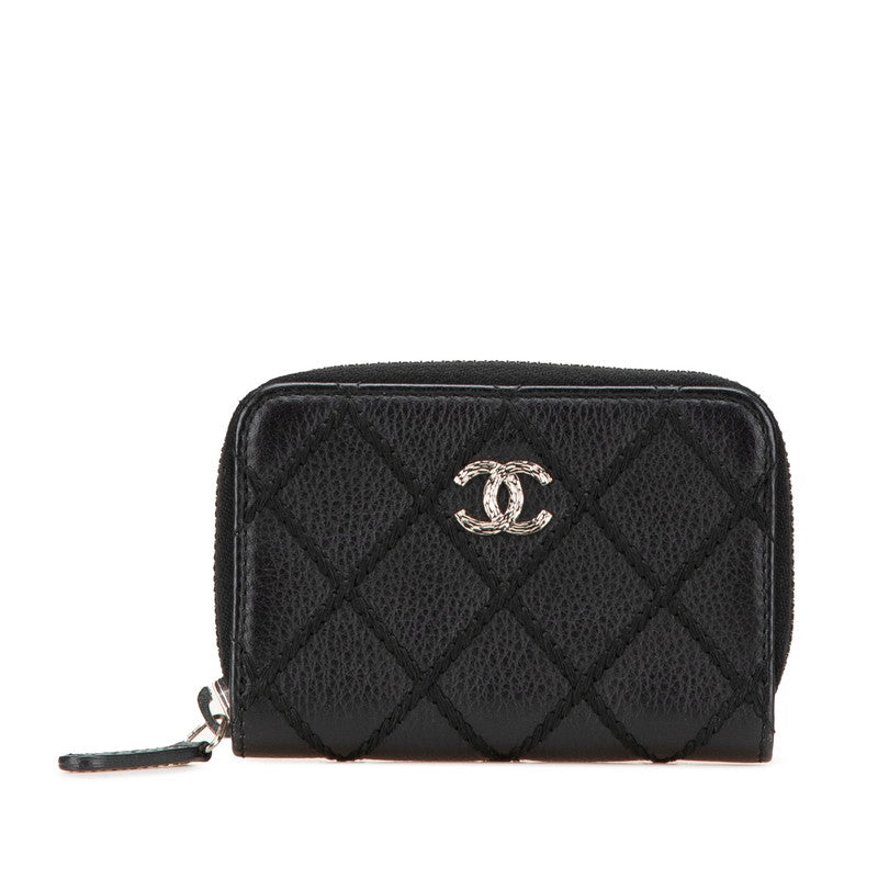 Chanel Coco Mark Wild Stitch Leather Coin Purse