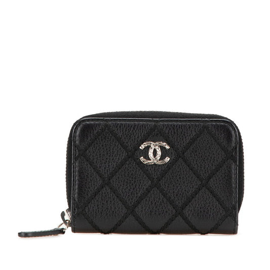 Chanel Coco Mark Wild Stitch Leather Coin Purse