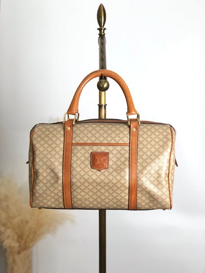 CELINE  Handbag Boston bag Beige Vintage ud4tv5