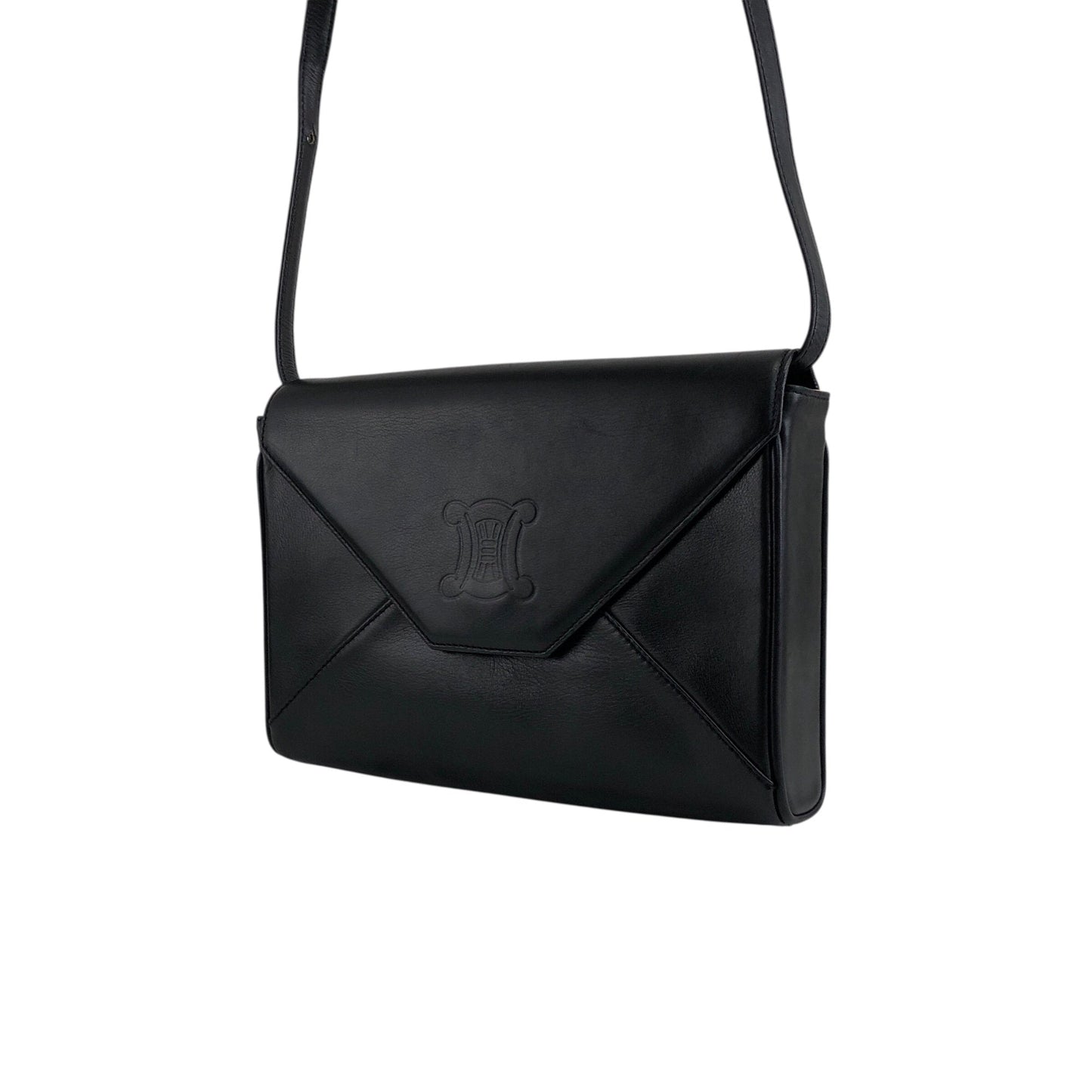 CELINE  Crossbody Shoulder bag Black Vintage byue3n