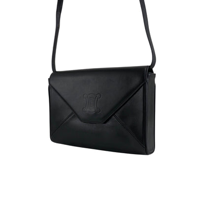 CELINE  Crossbody Shoulder bag Black Vintage byue3n