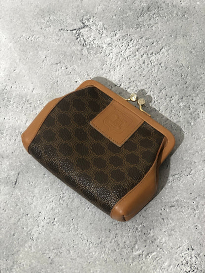 CELINE  Metal Clasp Coin Purse Brown Vintage g62ssc