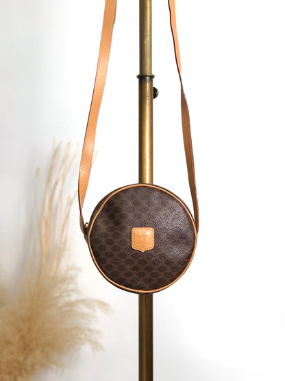 CELINE  Round Shoulder bag Brown Vintage teecbu