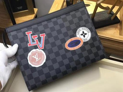 Louis Vuitton Pochette Voyage MM Damier Graphite Canvas 2017