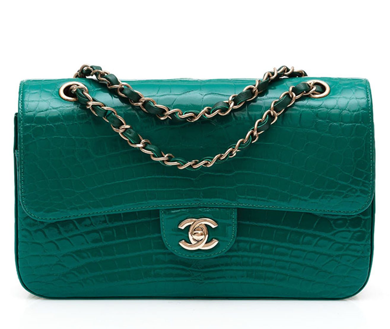 Emerald Medium Double Flap Bag