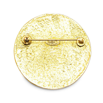 Chanel Gold Plated Coco Mark Round Brooch 95P