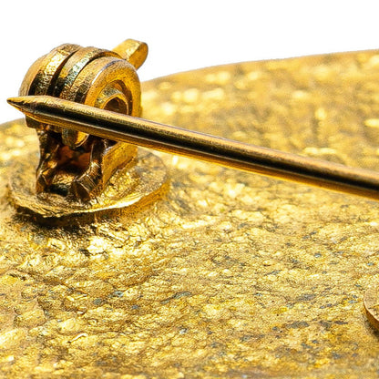 Chanel Gold Plated Coco Mark Round Brooch 95P
