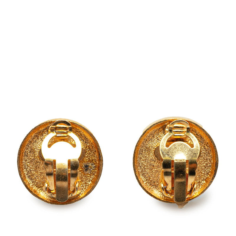 Chanel Gold Plated Coco Mark Vintage Earrings 93A