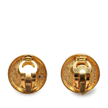 Chanel Gold Plated Coco Mark Vintage Earrings 93A