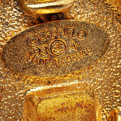 Chanel Gold Plated Coco Mark Vintage Earrings 93A