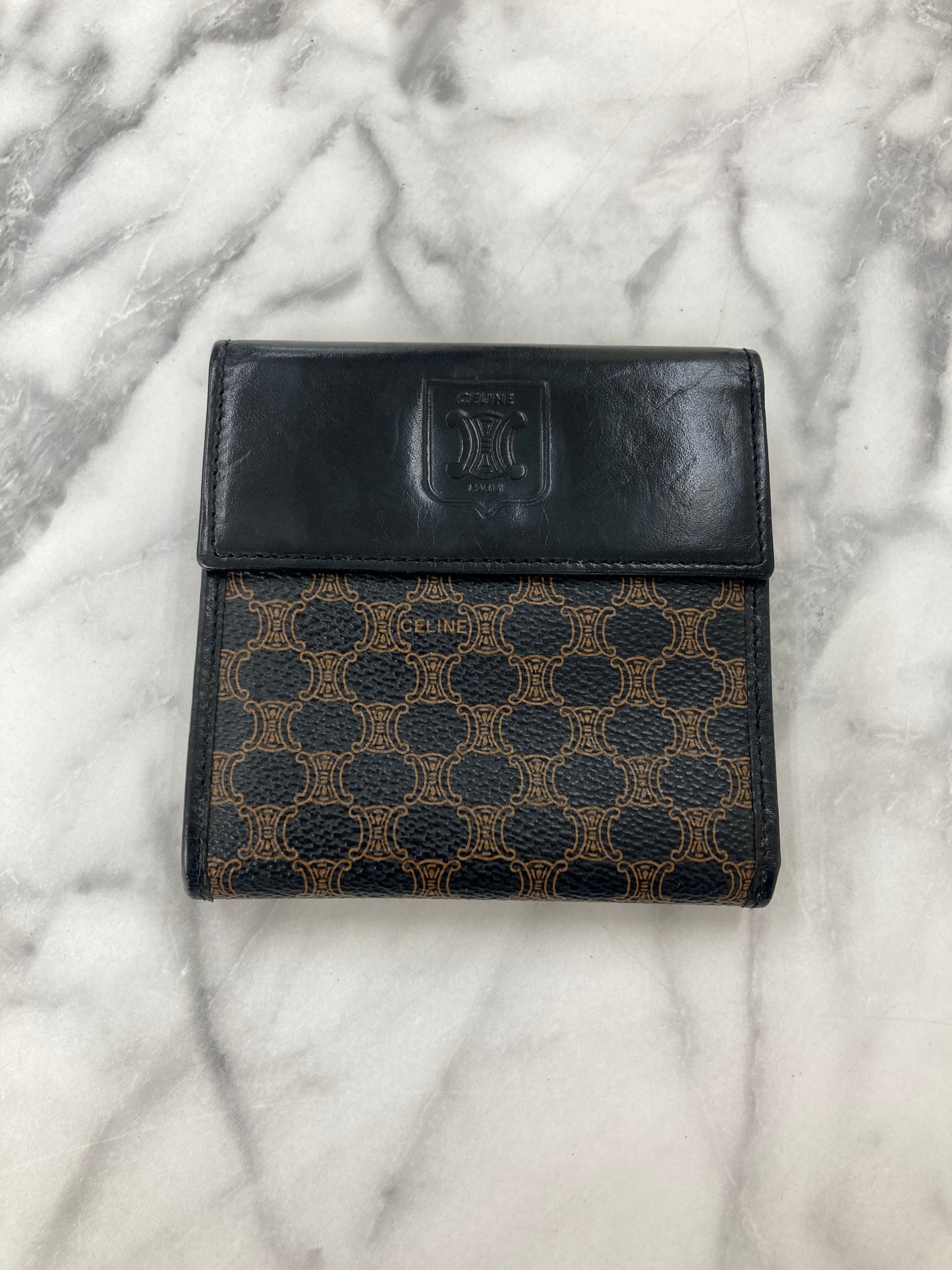 CELINE  Folded Wallet Black Vintage 4vg8wr