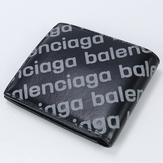 BALENCIAGA fold coin wallet Bi-fold wallet with coin purse leather mens