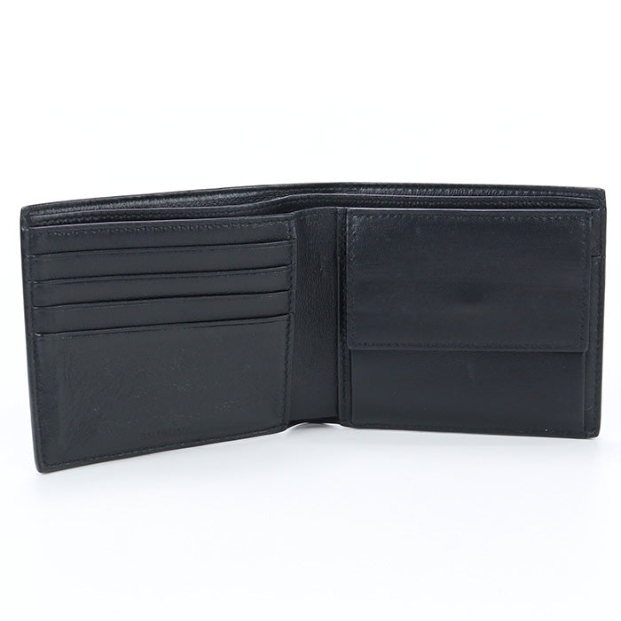 BALENCIAGA fold coin wallet Bi-fold wallet with coin purse leather mens