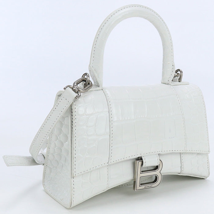 ALENCIAGA 592833 9016 XS Handbag Hour glass Handbag Calfskin white Women