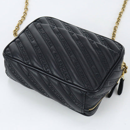 BALENCIAGA 502026 1000 ChainShoulder Bag Diagonal leather black Women