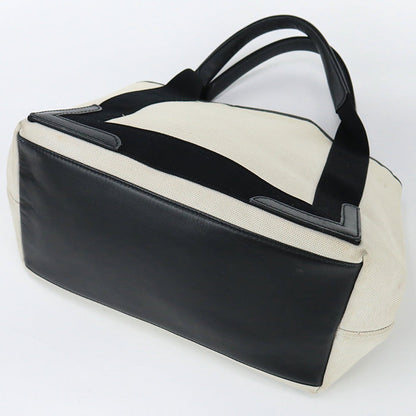 BALENCIAGA 339933 Navy kabas S Hand Bag cotton White Women