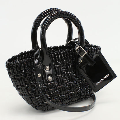 BALENCIAGA 678028 2IE2Y 1000 XXS With Strap Basket bistro Tote Bag Shoulder bag Polyurethane black Wome