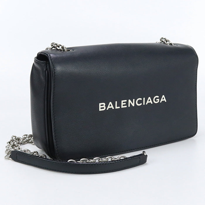 BALENCIAGA 502027 Chain wallet Every day Crossbody bag leather black Women