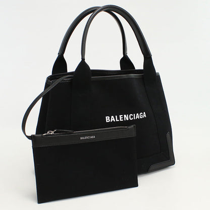 BALENCIAGA 339933 Navy kabas S Tote Bag Sling Bag Handbag canvas black Women