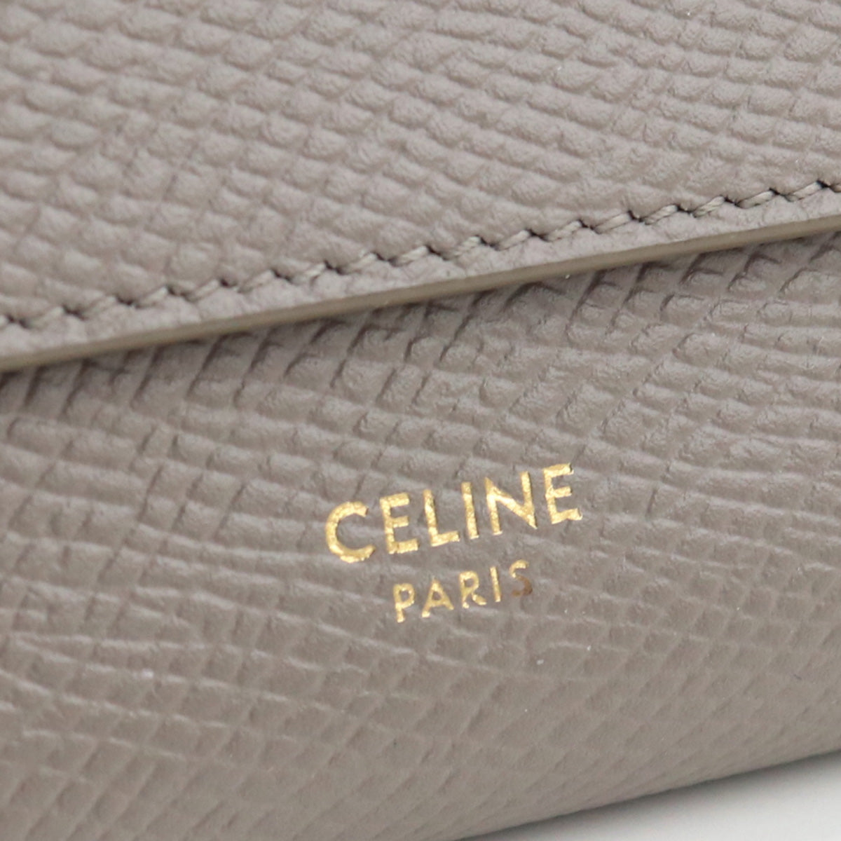 CELINE Small Three-fold wallet with coin purse Calfskin Leather Gray Women