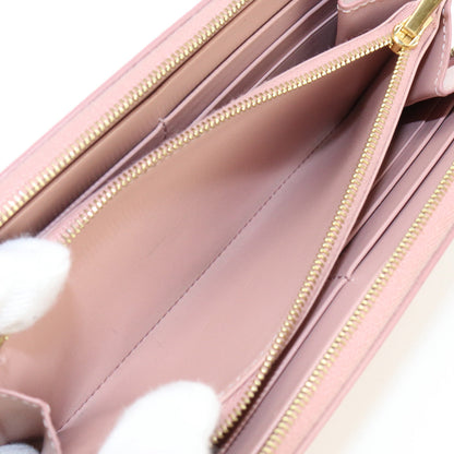 CELINE 10B553BEL Large zipped wallet PurseZip Around leather Women Pink Beige