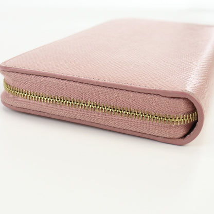 CELINE 10B553BEL Large zipped wallet PurseZip Around leather Women Pink Beige