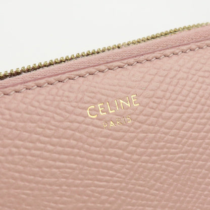 CELINE 10B553BEL Large zipped wallet PurseZip Around leather Women Pink Beige