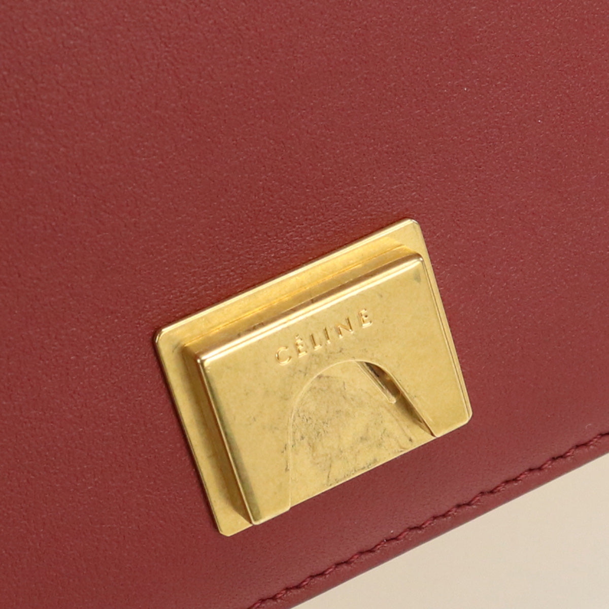CELINE 18026 3AQO 27RY Frame Shoulder Calfskin Women color red